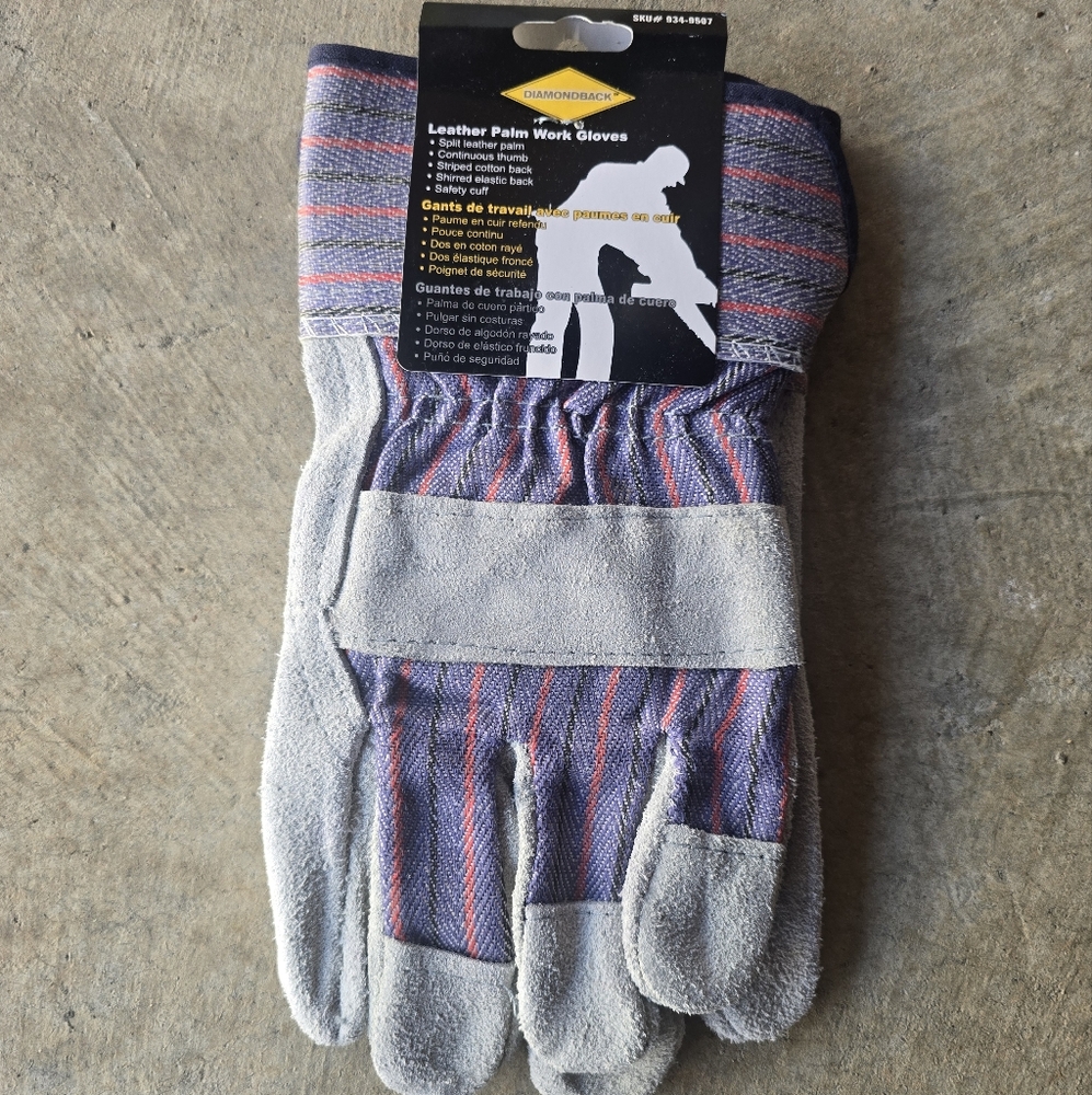 Diamondback Leather Palm Work Golves